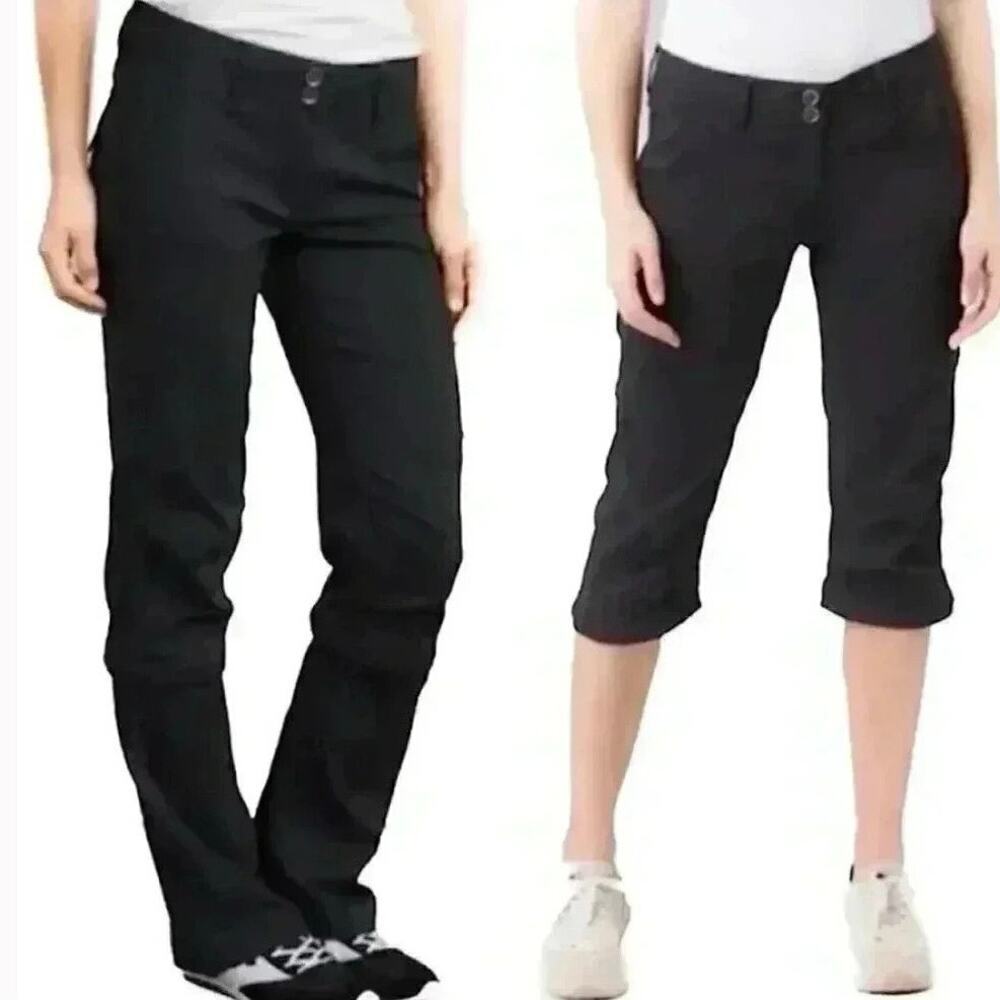 PrAna Women's Halle Convertible Hiking Pants Nylon Stretch Black Size 10